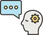 Icon of a speech bubble from a person